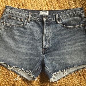 Agolde Distressed Blue Jean Shorts
